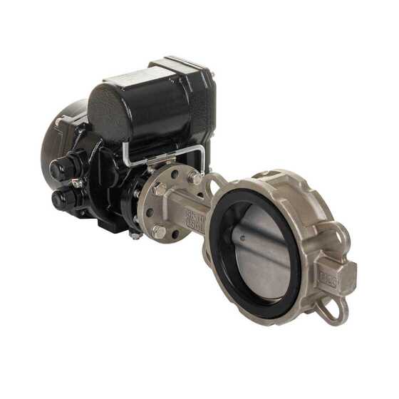 锂电电动对夹式蝶阀